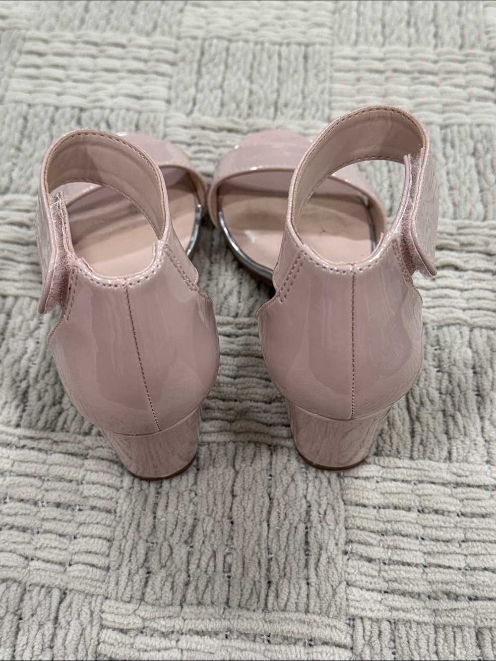 Girls Blush Pink Block Heel Sandals - Picture 3 of 4